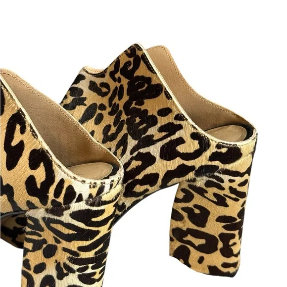 Joe’s Leopard Print Block Heel Mules Women’s Size 7 - Picture 6 of 8